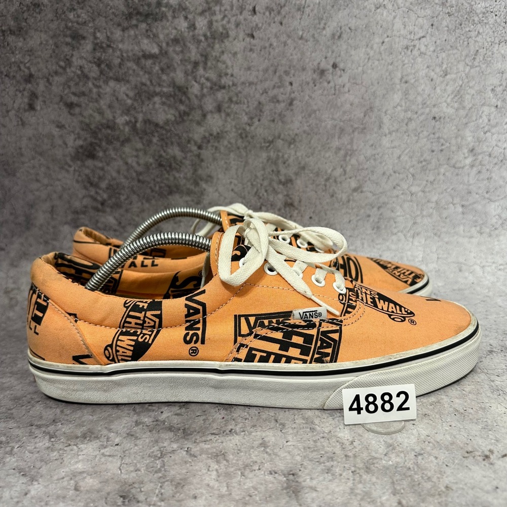 Vans Era Logo Mix Mens Size 12 Tangerine Orange Black Sneakers Low Top Canvas